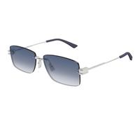 Bottega Veneta Hombre Bottega Veneta BV1126S 005 Gafas de sol Metal Plata Azul Cuadrada