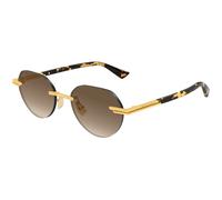 Bottega Veneta Hombre Bottega Veneta BV1379S 003 Gafas de sol Metal Oro Marrón Redonda