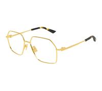 Bottega Veneta Mujer BV1332O 002 Monturas ópticas Metal Oro Transparente Cuadrada