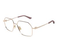 Bottega Veneta Mujer BV1332O 004 Monturas ópticas Metal Oro Transparente Cuadrada