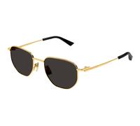 Bottega Veneta Unisex Bottega Veneta BV1301S 001 Gafas de sol Metal Oro Gris Redonda