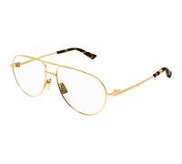 Bottega Veneta Unisex Bottega Veneta BV1302O 001 Monturas ópticas Metal Oro Transparente Piloto