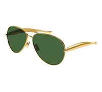Bottega Veneta Unisex Bottega Veneta BV1305S 001 Gafas de sol Metal Oro Verde Piloto