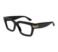 Bottega Veneta Unisex Bottega Veneta BV1324O 001 Monturas ópticas Acetato Negro Transparente Cuadrada