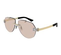 Bottega Veneta Unisex Sunglass BV1342S - Color del Marco: Plateado, Color de la Lente: Marrón
