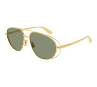 Bottega Veneta Unisex Bottega Veneta BV1344S 001 Gafas de sol Metal Oro Verde Piloto