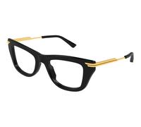Bottega Veneta Unisex Bottega Veneta BV1370O 001 Monturas ópticas Acetato Negro Transparente Cuadrada