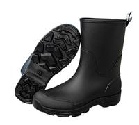 Bottes de pluie pour hommes, chaussures de randonnée en plein air, antidérapantes, à talons bas, bottes de camping toutes saisons pour la marche et la pêche (Black, 41)