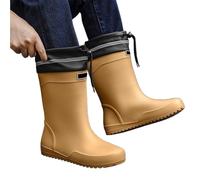 Bottes de pluie pour hommes, chaussures de randonnée en plein air, de camping, antidérapantes, confortables, toutes saisons, durables, semelles antidérapantes, légères Botas De Agua (Yellow, 40)