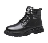 Bottine Femme Homme de Cuir Boots Homme Impermeable Bota Mocasín Antideslizante Botas Cortas Confort Zapatos de Trabajo Impermeable Zapato Ciudad Zapatos de Seguridad Hombres Zapatillas Altas, 01