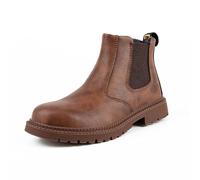 Bottine Femme Homme de Cuir Boots Homme Impermeable Botas Cortas Antideslizantes Zapatos de Trabajo Confort Bota Mocasín Impermeable Zapato Ciudad Zapatos de Seguridad Hombres Zapatillas Altas, 01