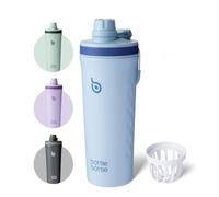 BOTTLE BOTTLE Botella agitadora aislada de 26 onzas, botella de agua de acero inoxidable aislada con batidor de alambre, botella de agua reutilizable de acero inoxidable, botella de agua para gimnasio