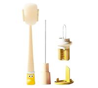 Bottle Cleaning Brush - 5 en 1 Flexible Cleaning Tools Set, Long Handle Sponge Scrubber for Interior Washing, Multi-Angle Detail Accessories | Cup Glass Mug Wine Decanter Lid Travel Use