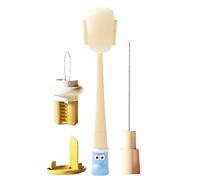 Bottle Cleaning Brush - 5 en 1 Flexible Cleaning Tools Set, Long Handle Sponge Scrubber for Interior Washing, Multi-Angle Detail Accessories | Cup Glass Mug Wine Decanter Lid Travel Use