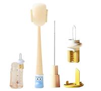 Bottle Cleaning Brush | Flexible Cleaning Tools - 32.6x6.5cm Long Handle Bottle Brush with Sponge - Hygienic For Cup Glass Mug Wine Decanter Lid Daily Travel Kitchen Household School