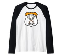 Bottle Digging Relic Hunter Deep In The Privy Design Camiseta Manga Raglan