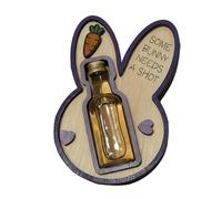 Bottle Holder - Wooden Rabbit Wine Organizer, Cute Animal Tabletop Display Stand with Artistic Decorative Storage Feature Compact Counter Design, Ideal for Kitchen Shelf Dorm Bar Beverage Setup