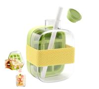 Bottle Ice Cube,Eiswürfel Flasche,Eiswürfelform,Eiswürfelflasche con Tapón y Contenedor,Eiswürfelbox,2 en 1 Eiswürfelbehälter Wasserflasche,Eiswürfelformen für Getränke,Kaffee,Saft (500ml-Grün)