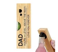 Bottle Opener - Lid Top Remover With Level | Bar Bottle Opener | Wood+ Stainless Steel For Fathers' Day Home Kitchen Dining Room Party Gathering Outdoor Picnic Camping Barbacoa