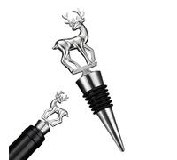 Bottle Stopper - Christmas Decorative Cork Reusable Champagne | Wine Sealer with Festive Deer Design for Weddings, Birthdays, Bar Parties, Holiday Entertaining or Home Decor, 4.49x1.38x0.79in