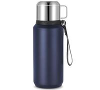 Bottle Thermos 800ml - Se Mantiene Caliente o Frío 24 Horas - Antifugas Inoxidable Botella Termica de Acero para Bebidas Calientes y Frías Sin BPA (Azul)