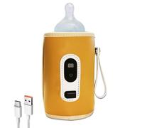 Bottle Warmer Cover, Fast Heating Milk Insulation Sleeve, Leather Portable Heat Keeper With Adjustable Temperature, Baby Bottle Warmer For Travel, Convenient Solution For On-The-Go Parents, 14x8x8cm