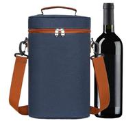 Bottle Wine Tote Bag - Bolsa isotérmica para 2 botellas de vino | Bolsa de transporte a prueba de fugas con asa, portador de vino portátil para viajes y pequeñas cosas, azul marino, ver descripción,