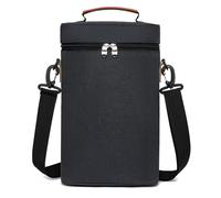 Bottle Wine Tote Bag, Insulated Wine Cooler, Leakproof Carrier, Portable 2 Bottle with Handle, Christmas & BYOB, 8.27x3.94x13.39 Inches, Black, Navy Blue, Gray, 1 Piece