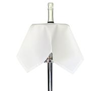 BOTTLECLOTHS - Catering Collection, Paño para Botellas para Cubos de Hielo, Polialgodón, 54 cm, Orificio Central, Círculo Cosido (Blanco, Paquete de 1)