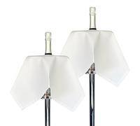 BOTTLECLOTHS - Catering Collection, Paños para Botellas para Cubos de Hielo, Polialgodón, 54 cm, Orificio Central, Círculo Cosido (Blanco, Paquete de 2)
