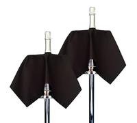 BOTTLECLOTHS - Catering Collection, Paños para Botellas para Cubos de Hielo, Polialgodón, 54 cm, Orificio Central, Círculo Cosido (Negro, Paquete de 2)