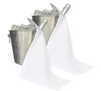 BOTTLECLOTHS - Catering Collection, Paños para Cubiteras, Polialgodón, 42 cm, Agujero en Esquina, Círculo Cosido (Blanco, Paquete de 2)