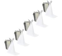 BOTTLECLOTHS - Catering Collection, Paños para Cubiteras, Polialgodón, 42 cm, Agujero en Esquina, Círculo Cosido (Blanco, Paquete de 5)