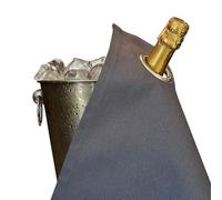 BOTTLECLOTHS - Classic Collection - Paño para botellas con anillo de metal para cubitos de hielo o enfriadores de vino, algodón, 42 cm, agujero de esquina (platino con anillo de metal plateado, 1