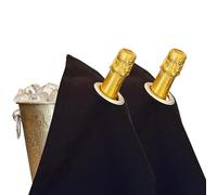 BOTTLECLOTHS - Classic Collection - Paños para botellas con anillos de metal para cubitos de hielo, algodón, 42 cm, agujero de esquina (negro con anillo plateado, paquete de 2)