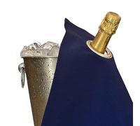 BOTTLECLOTHS - Classic Collection, Paños para Botellas con Anillos de Metal para Cubos de Hielo, Algodón, 42 cm, Agujero de Esquina (Azul Real con Anillo de Metal Plateado, Paquete de 1)