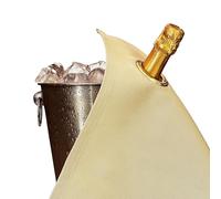 BOTTLECLOTHS - Classic Collection, Paños para Botellas con Anillos de Metal para Cubos de Hielo, Algodón, 42 cm, Agujero de Esquina (Oro con Anillo de Metal Dorado, Paquete de 1)