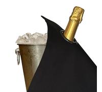 BOTTLECLOTHS - Classic Collection, Paños para Botellas con Anillos de Metal para Cubos de Hielo, Algodón, 42 cm, Agujero de Esquina (Negro con Anillo de Metal Carbón, Paquete de 1)
