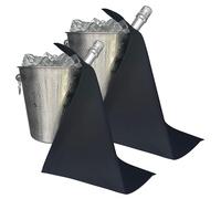 BottleCloths - Colección Catering, Paños de botella para cubos de hielo, polialgodón, 42 cm, agujero de esquina, círculo cosido (negro, lote de 2)