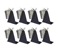 BOTTLECLOTHS - Paños originales para botellas de hielo o enfriadores de vino, algodón, 42 cm, agujero de esquina, círculo cosido (negro, paquete de 8)