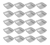 Bottone 20 bandejas de aluminio para horno, apilables, cuadradas, freidoras de aire, recipientes de alimentos, suministros de cocina, recipientes de papel de aluminio de grado alimenticio