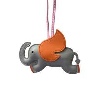 Bottone Bonito llavero con colgante de bolsa de elefante, de piel sintética, correas de teléfono, llavero elegante para entusiastas de la moda, gris, Taille unique