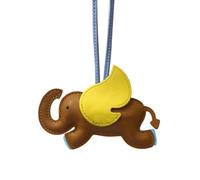 Bottone Bonito llavero con colgante de bolsa de elefante, de piel sintética, correas de teléfono, llavero elegante para entusiastas de la moda, marrón, Talla única