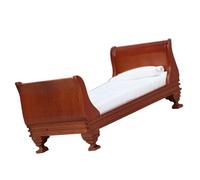 Bottone Cama individual realista escala 1/12 casas de muñecas en miniatura para muñecas de 15 cm, decoración de habitación temática victoriana, miniatura de madera