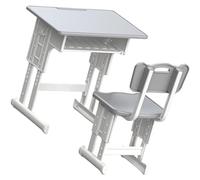 Bottone Casas de muñecas en miniatura, suministros escolares, kits de sillas realistas para escritorio y silla, perfectos para escuelas, accesorios de fotos, casas de muñecas coleccionables