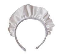 Bottone Diadema ancha con volantes, diadema blanca de sirvienta, tocado de anime dulce de dibujos animados, adornos para el cabello, diadema de cosplay con volantes