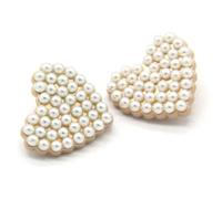 Bottoni di perla, 10 piezas de botones de perlas en forma de corazón de perlas de 25 mm para coser joyas, botones de metal dorado para vestidos de mujer, accesorios de bricolaje