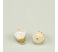Bottoni di perla, 20 piezas de botones semicirculares de lentejuelas azules de 11 mm de color pera para hacer telas de resina en el mango (Off White)
