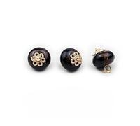 Bottoni di perla, 50 piezas 10 mm imitación jade, pequeños botones redondos con perlas para hacer telas, botones de resina con mango negro