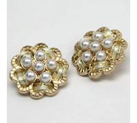 Bottoni di perla, 6 piezas de botones grandes de perlas de lujo de 25 mm para abrigo, para coser chaquetas retro, traje, vestidos, hechos a mano, bricolaje (beige)